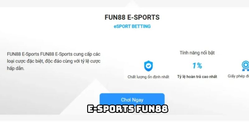 E-Sports cá cược tại Fun88 có lượng người chơi khủng