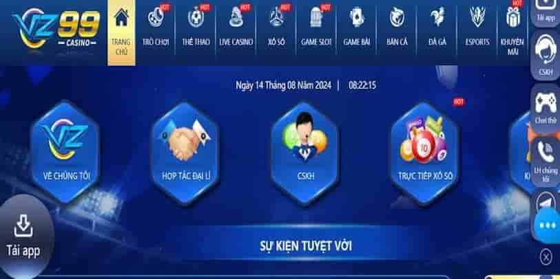Hệ thống bảo mật thông tin khách hàng tại trang chủ VZ99