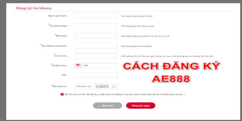 Hướng dẫn đăng ký tài khoản AE888 cho người mới