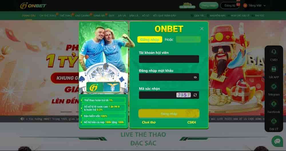Hướng dẫn cụ thể về cho anh em cách đăng nhập Onbet