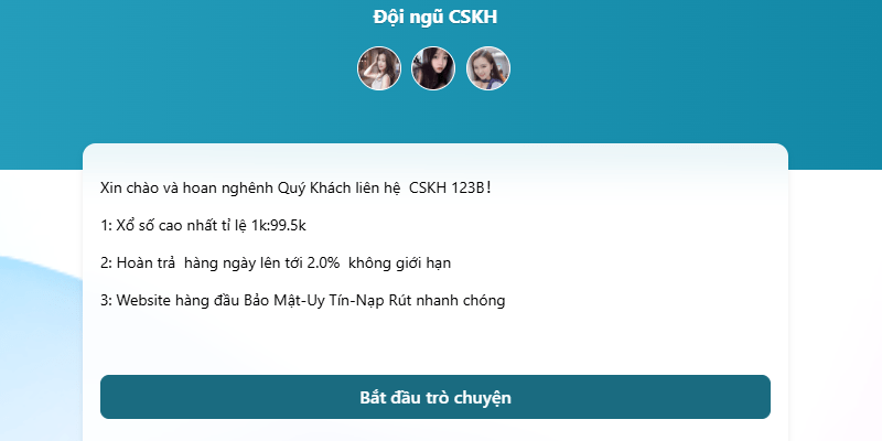 123B hỗ trợ khách hàng chuyên nghiệp