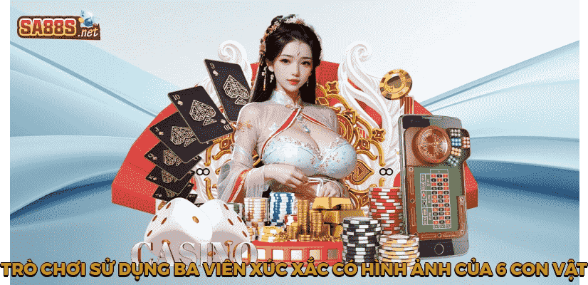 Trò chơi sử dụng ba viên xúc xắc có hình ảnh của 6 con vật